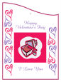 Hearts Clipart Valentine Curved Wine Favor Tag 2.75x3.75